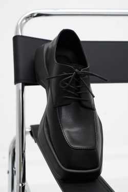 Men's Square-Toed Thick-Soled Derby Shoes - High-End British Style, Versatile Genuine Leather Business Casual Footwear