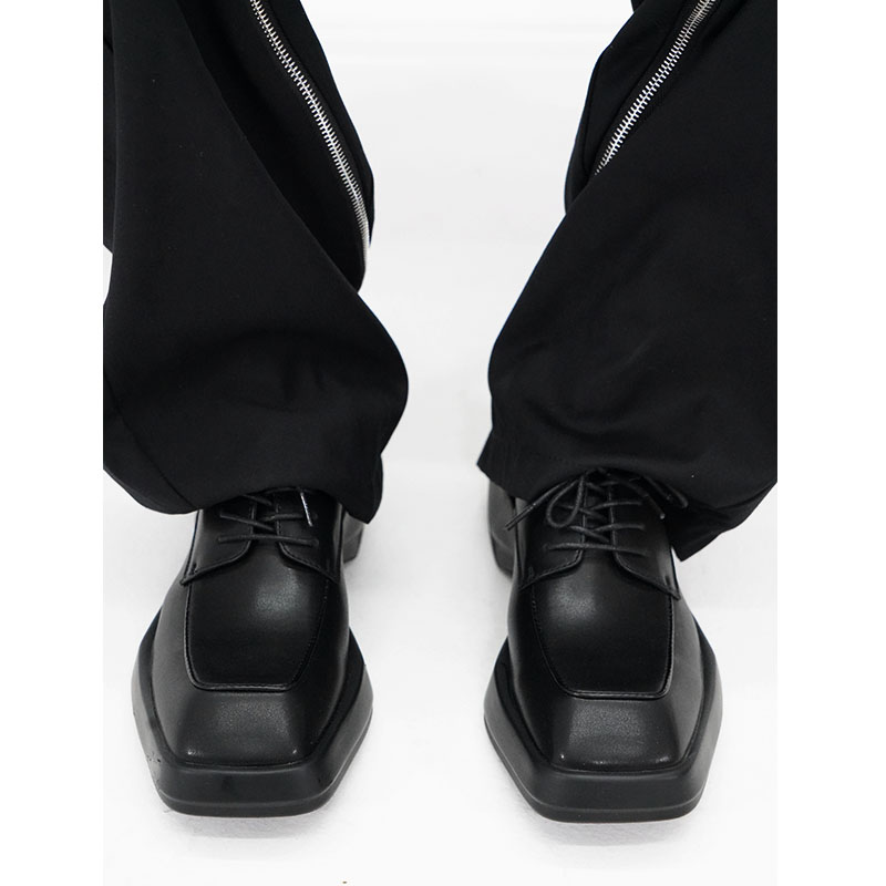 Men's Square-Toed Thick-Soled Derby Shoes - High-End British Style, Versatile Genuine Leather Business Casual Footwear Men's Square-Toed Thick-Soled Derby Shoes - High-End British Style, Versatile Genuine Leather Business Casual Footwear