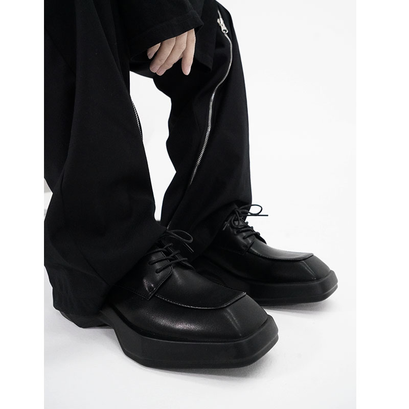 Men's Square-Toed Thick-Soled Derby Shoes - High-End British Style, Versatile Genuine Leather Business Casual Footwear Men's Square-Toed Thick-Soled Derby Shoes - High-End British Style, Versatile Genuine Leather Business Casual Footwear