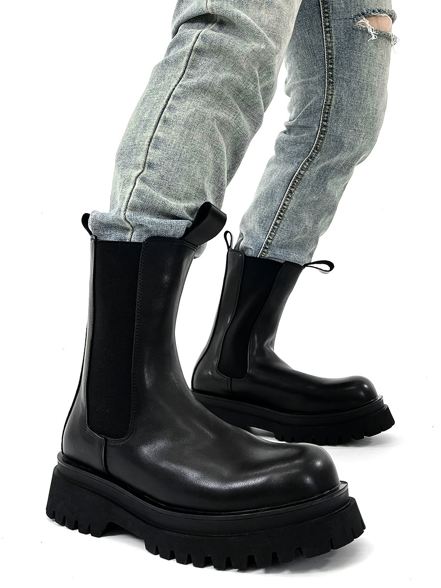 Men's Suede High-Top Chelsea Boots, Thick-Soled Martin Boots, Genuine Leather Motorcycle Boots, Trendy American Style Footwear Men's Suede High-Top Chelsea Boots, Thick-Soled Martin Boots, Genuine Leather Motorcycle Boots, Trendy American Style Footwear