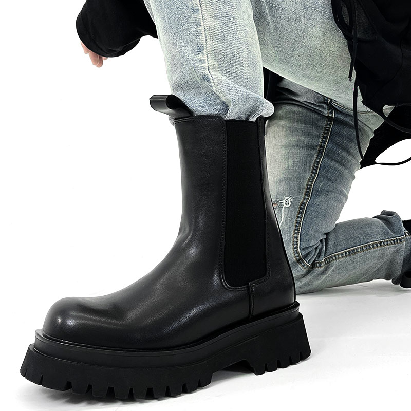 Men's Suede High-Top Chelsea Boots, Thick-Soled Martin Boots, Genuine Leather Motorcycle Boots, Trendy American Style Footwear Men's Suede High-Top Chelsea Boots, Thick-Soled Martin Boots, Genuine Leather Motorcycle Boots, Trendy American Style Footwear