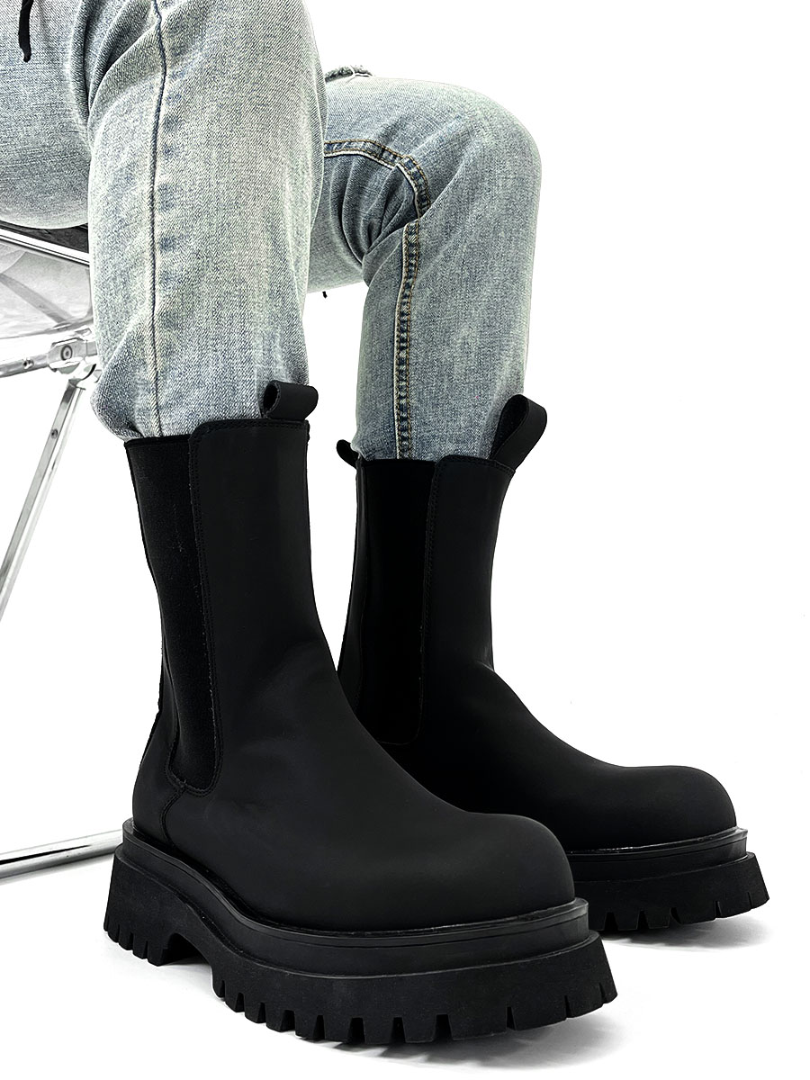 Men's Suede High-Top Chelsea Boots, Thick-Soled Martin Boots, Genuine Leather Motorcycle Boots, Trendy American Style Footwear Men's Suede High-Top Chelsea Boots, Thick-Soled Martin Boots, Genuine Leather Motorcycle Boots, Trendy American Style Footwear