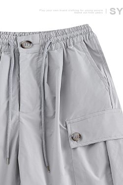 Men's Summer Loose Minimalist Straight-Leg Work Shorts, Slightly Stretchy, Wrinkle-Free Japanese Style Five-Point Shorts