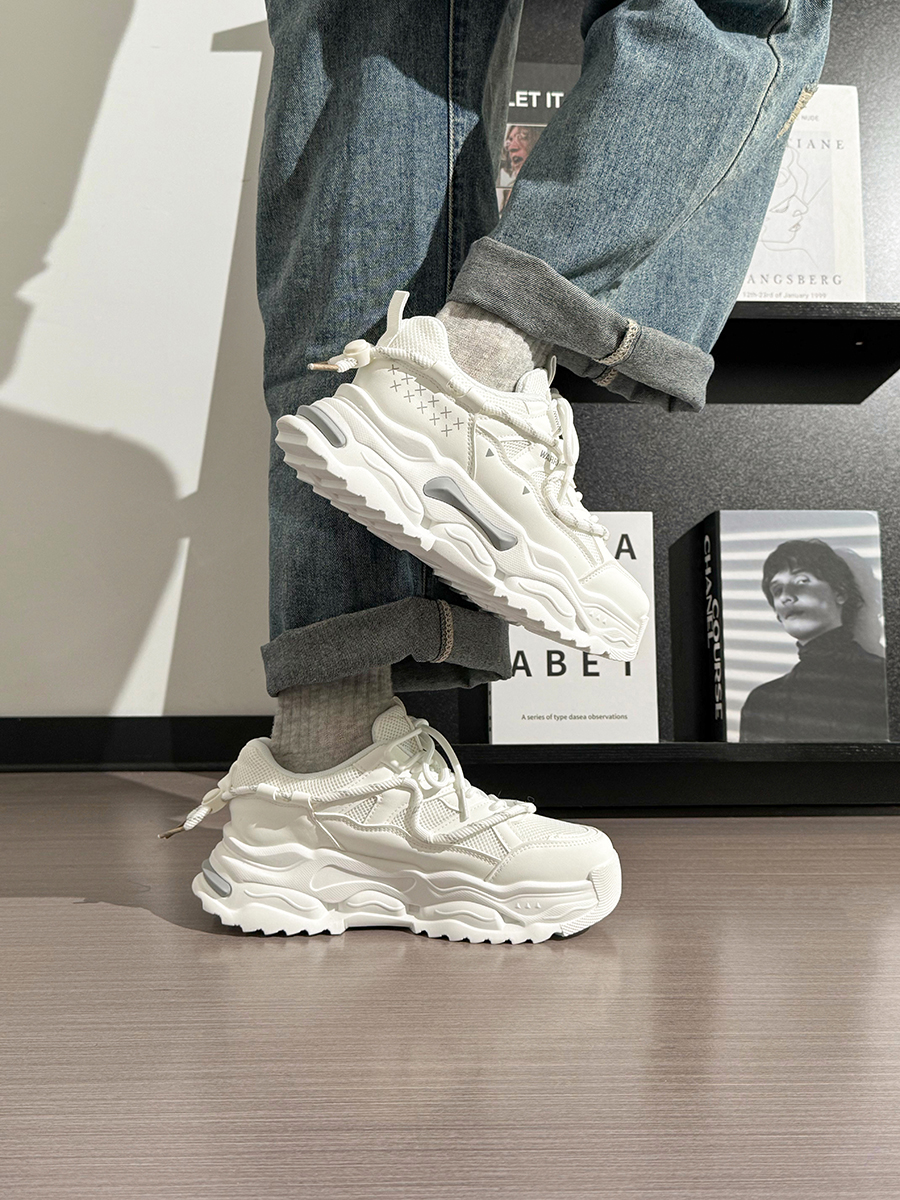 Men's Thick Sole Sports Casual Sneakers - 2025 Original Design White Mesh Breathable Dad Shoes for 90s Y2K Style Men's Thick Sole Sports Casual Sneakers - 2025 Original Design White Mesh Breathable Dad Shoes for 90s Y2K Style