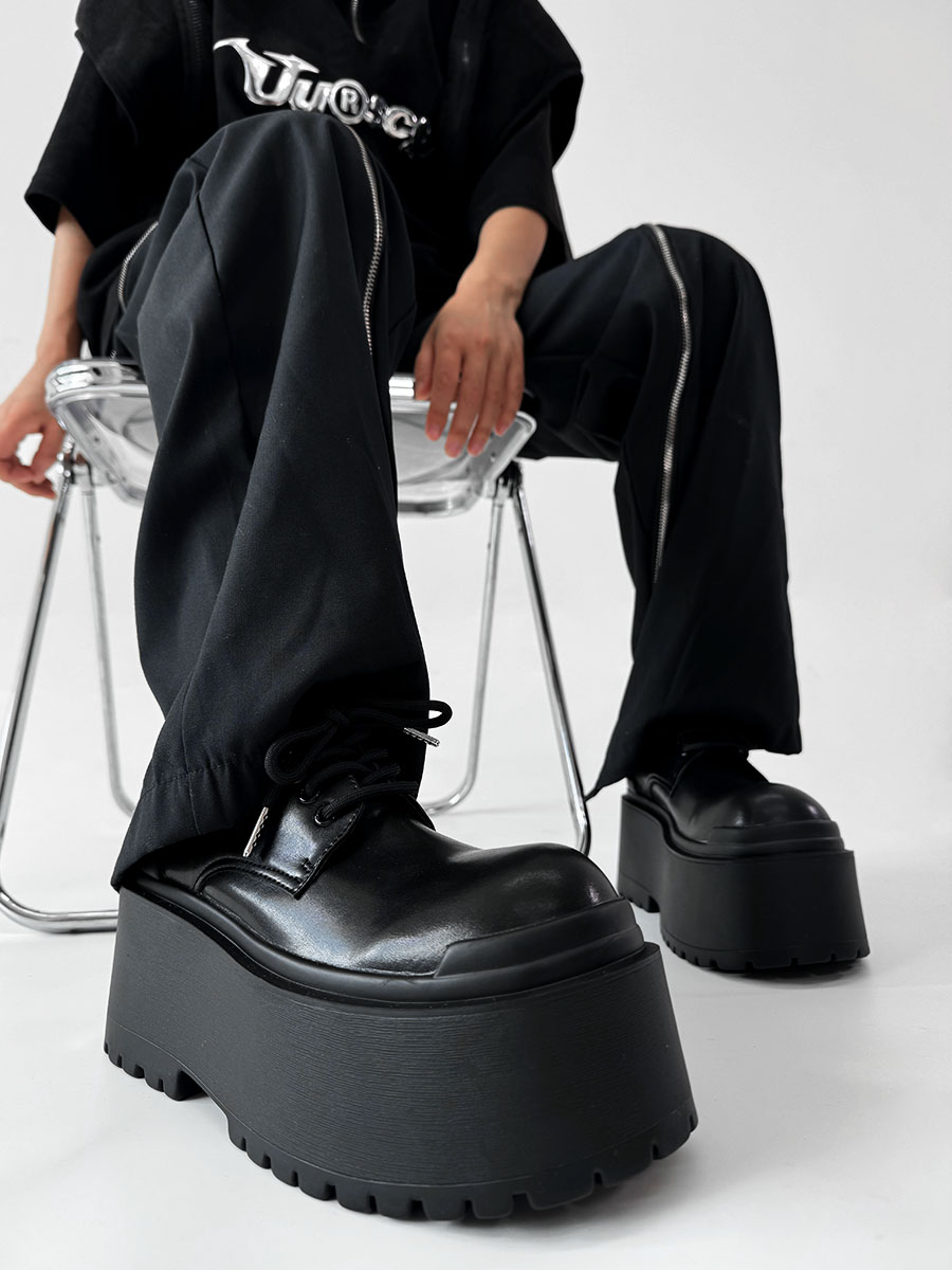 Men's Thick-Soled 10CM Height-Increasing Derby Shoes - Stylish Platform Design for a High-End, Oversized Look Men's Thick-Soled 10CM Height-Increasing Derby Shoes - Stylish Platform Design for a High-End, Oversized Look