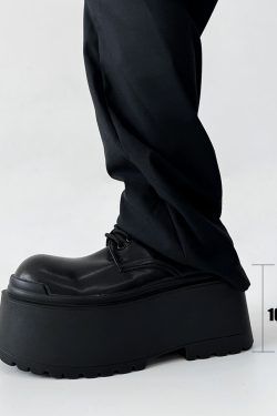Men's Thick-Soled 10CM Height-Increasing Derby Shoes - Stylish Platform Design for a High-End, Oversized Look