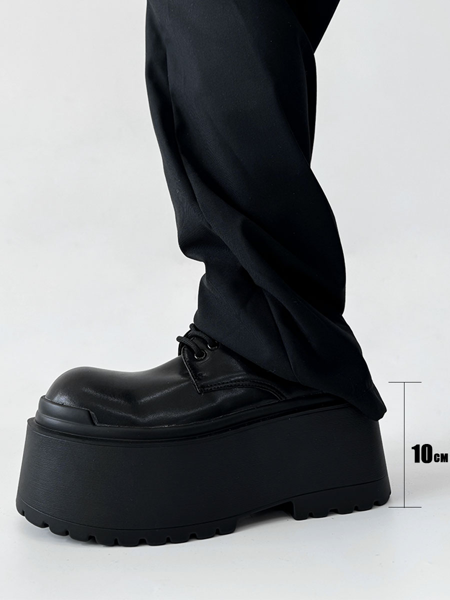 Men's Thick-Soled 10CM Height-Increasing Derby Shoes - Stylish Platform Design for a High-End, Oversized Look Men's Thick-Soled 10CM Height-Increasing Derby Shoes - Stylish Platform Design for a High-End, Oversized Look