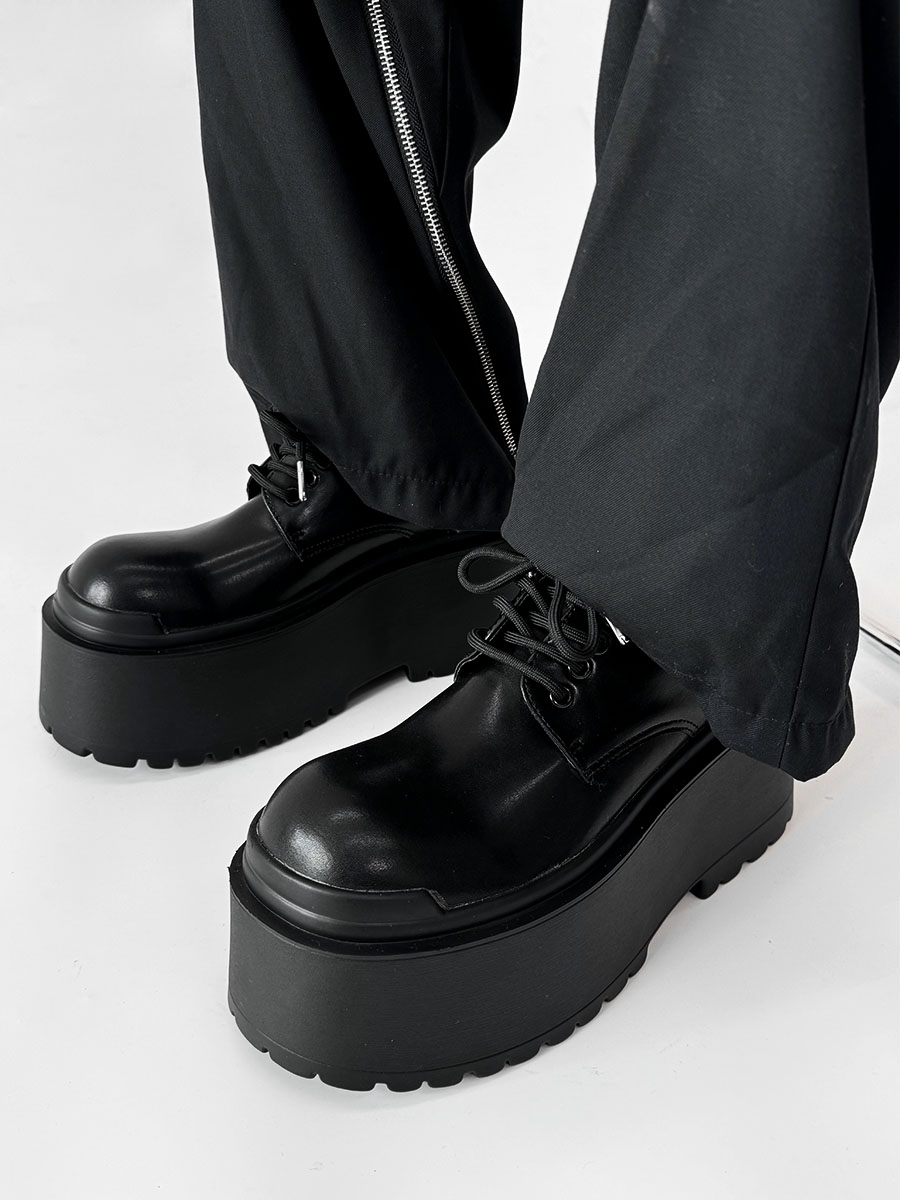 Men's Thick-Soled 10CM Height-Increasing Derby Shoes - Stylish Platform Design for a High-End, Oversized Look Men's Thick-Soled 10CM Height-Increasing Derby Shoes - Stylish Platform Design for a High-End, Oversized Look