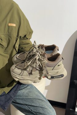 Men's Thick-Soled Dad Shoes - Retro Mesh Breathable Sports Casual Footwear for Summer, Versatile Y2K INS Trend