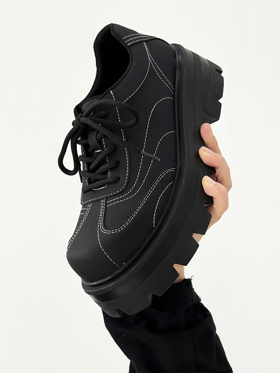 Men's Thick-Soled Derby Shoes - High-End Matte Finish, Height-Increasing Design, British Style Platform Footwear for Commuting Men's Thick-Soled Derby Shoes - High-End Matte Finish, Height-Increasing Design, British Style Platform Footwear for Commuting
