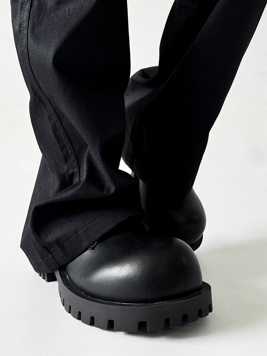 Men's Thick-Soled Derby Shoes, Height-Increasing Round-Toe Leather, Retro British Style with Pointed Mickey Design Men's Thick-Soled Derby Shoes, Height-Increasing Round-Toe Leather, Retro British Style with Pointed Mickey Design