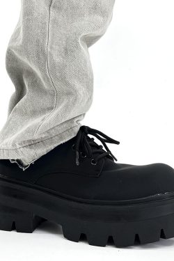 Men's Thick-Soled Height-Increasing Derby Shoes, Trendy British Style Round-Toe Leather Formal Shoes for Weddings and Events