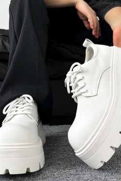 Men's Thick-Soled Height-Increasing Derby Shoes, Trendy British Style Round-Toe Leather Formal Shoes for Weddings and Events