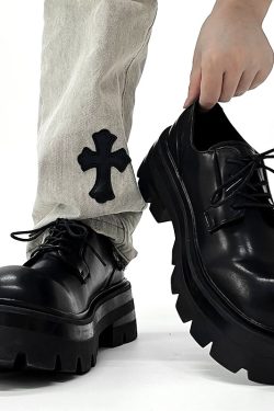 Men's Thick-Soled Height-Increasing Derby Shoes, Trendy British Style Round-Toe Leather Formal Shoes for Weddings and Events