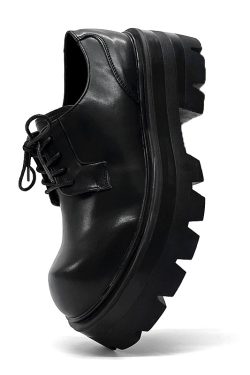 Men's Thick-Soled Height-Increasing Derby Shoes, Trendy British Style Round-Toe Leather Formal Shoes for Weddings and Events