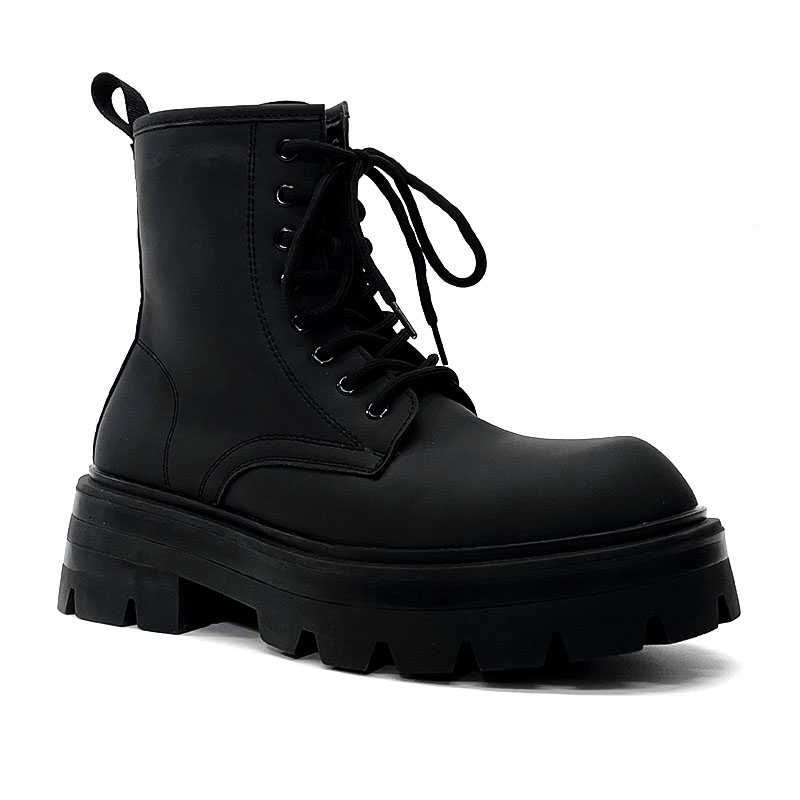 Men's Thick-Soled Height-Increasing Martin Boots, Trendy Zipper Motorcycle Style, British Genuine Leather High-Top Winter Work Boots Men's Thick-Soled Height-Increasing Martin Boots, Trendy Zipper Motorcycle Style, British Genuine Leather High-Top Winter Work Boots