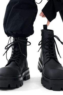 Men's Thick-Soled Height-Increasing Martin Boots, Trendy Zipper Motorcycle Style, British Genuine Leather High-Top Winter Work Boots