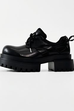 Men's Thick-Soled Platform Derby Shoes - High-End Korean Style Round-Toe Leather, Trendy Height-Increasing British Design