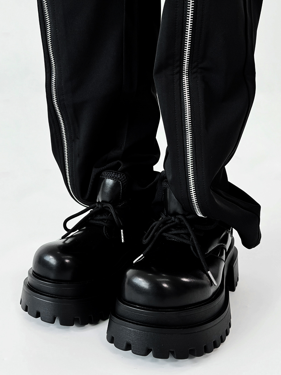 Men's Thick-Soled Platform Derby Shoes - High-End Korean Style Round-Toe Leather, Trendy Height-Increasing British Design Men's Thick-Soled Platform Derby Shoes - High-End Korean Style Round-Toe Leather, Trendy Height-Increasing British Design