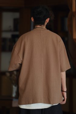 Men's Waffle Texture Loose Fit Solid Color Round Neck Short Sleeve T-shirt, Casual Versatile Couple Shirt, Y2K Inspired Style