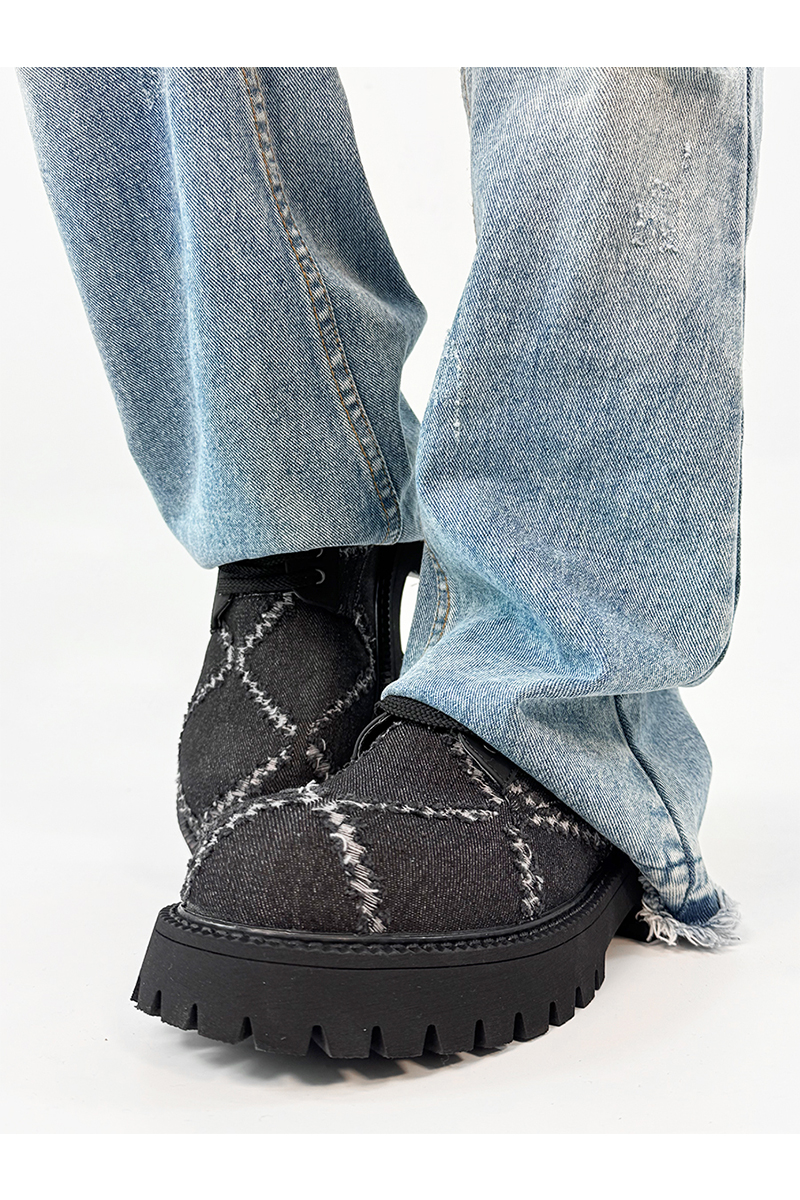 Men's Yellow Derby Shoes, Height-Increasing, Round-Toe, Oversized, British Retro Mickey Thick-Soled Leather for Trendy Commuting Style Men's Yellow Derby Shoes, Height-Increasing, Round-Toe, Oversized, British Retro Mickey Thick-Soled Leather for Trendy Commuting Style