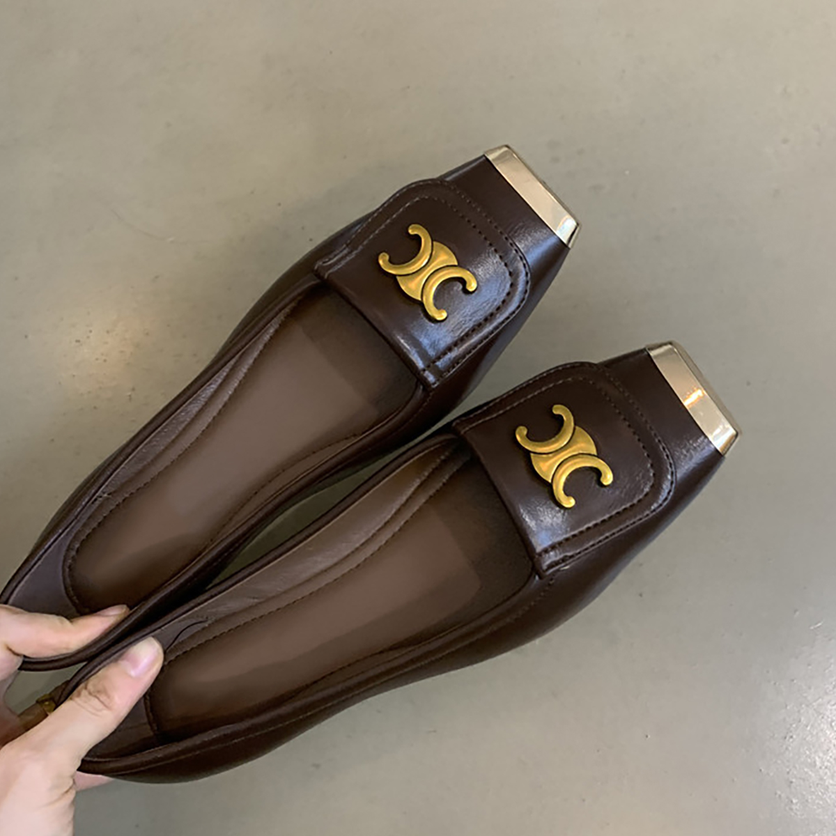 Metallic Square-Toe Sheepskin Mary Jane Shoes for Women - Elegant Flat Evening Footwear with Internal Height Increase Metallic Square-Toe Sheepskin Mary Jane Shoes for Women - Elegant Flat Evening Footwear with Internal Height Increase