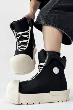 Mickey Mouse High-Top Sneakers for Men and Women, Thick-Soled Martin Boots, American High Street Style Couple's Shoes
