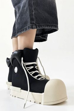 Mickey Mouse High-Top Sneakers for Men and Women, Thick-Soled Martin Boots, American High Street Style Couple's Shoes
