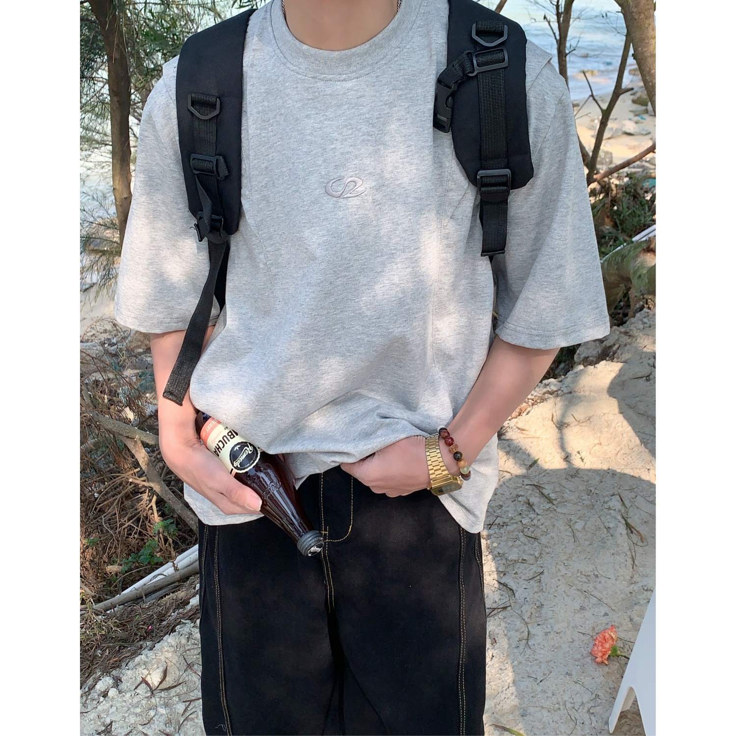 Mid-Century American Vintage Letter Embroidery Cut Short Sleeve T-shirt for Men and Women - Summer Regular Fit Versatile Tee Mid-Century American Vintage Letter Embroidery Cut Short Sleeve T-shirt for Men and Women - Summer Regular Fit Versatile Tee