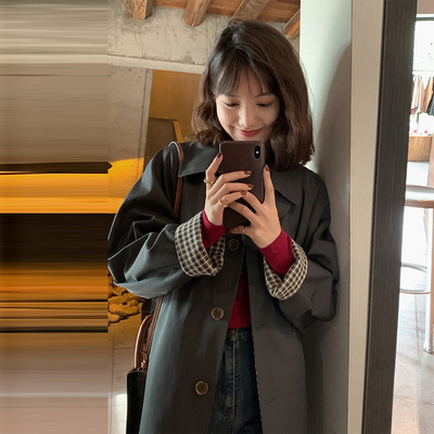 Mid-Length Khaki Plaid Trench Coat for Women - Chic Spring Autumn Outerwear for Petite Sizes - 2025 Trendy Style Mid-Length Khaki Plaid Trench Coat for Women - Chic Spring Autumn Outerwear for Petite Sizes - 2025 Trendy Style