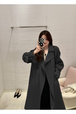 Mid-Length Women's Trench Coat - 2024 British Style Thin Fashionable Outerwear for Spring and Autumn, Chic Student Look