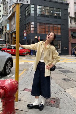 Mid-Low Waist Loose Straight Wide-Leg Denim Pants for Women - Original Color, 8-Point, Spring 2025 Fashion