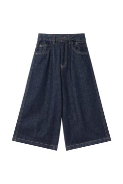 Mid-Low Waist Loose Straight Wide-Leg Denim Pants for Women - Original Color, 8-Point, Spring 2025 Fashion