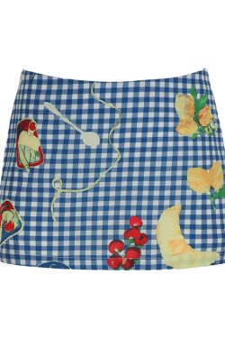 Midsummer Floral Bodycon Mini Skirt for Women, Low Waist Vacation Skirt in Vibrant Colors, Perfect for 90s or Y2K Style