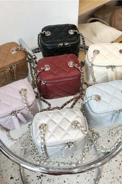 Mini Bag with Lipstick Box Design - 2022 Small Diamond Quilted Chain Strap in Chic Fashion Style