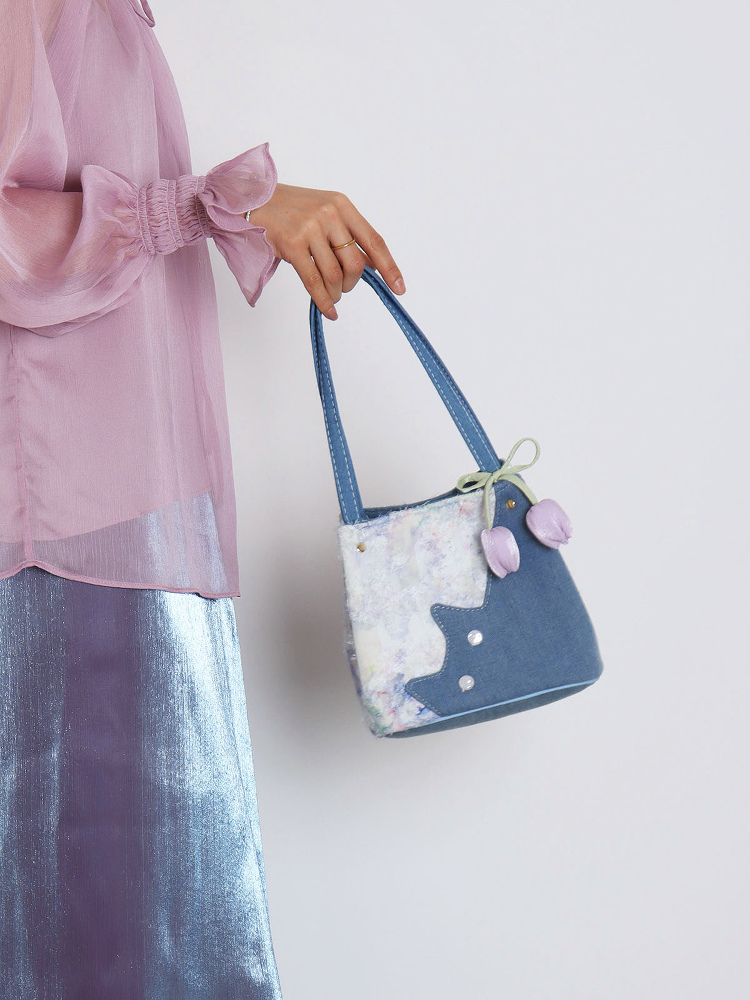 Mini Cowboy Cat Basket Bag for Women - Light Spring Crossbody Tote - Original Designer Style Mini Cowboy Cat Basket Bag for Women - Light Spring Crossbody Tote - Original Designer Style