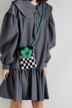 Mini Cute Checkered Floral Crossbody Phone Bag for Women - Spring/Summer Fashion, Trendy Niche Design