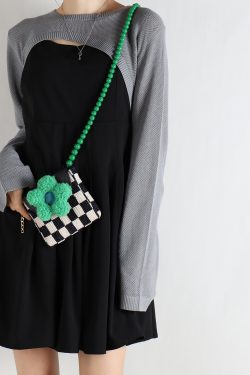 Mini Cute Checkered Floral Crossbody Phone Bag for Women - Spring/Summer Fashion, Trendy Niche Design