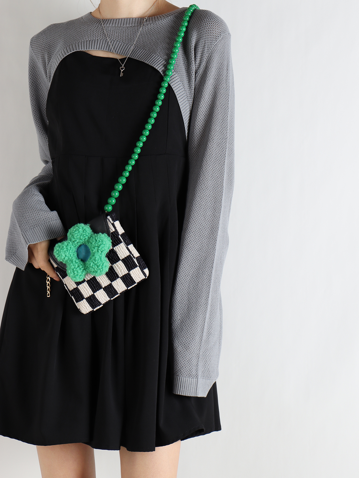 Mini Cute Checkered Floral Crossbody Phone Bag for Women - Spring/Summer Fashion, Trendy Niche Design Mini Cute Checkered Floral Crossbody Phone Bag for Women - Spring/Summer Fashion, Trendy Niche Design