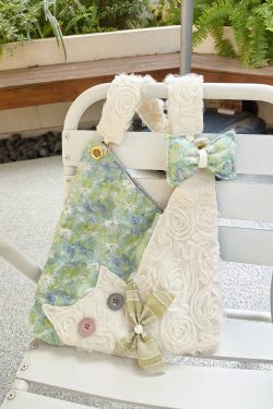 Mini Cute Chiffon Cat Underarm Bag - Spring Summer Green Daisy Crossbody Bag for Y2K Fashion Lovers