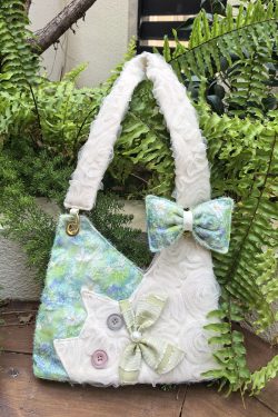 Mini Cute Chiffon Cat Underarm Bag - Spring Summer Green Daisy Crossbody Bag for Y2K Fashion Lovers