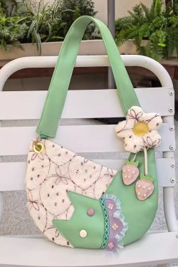 Mini Cute Chiffon Strawberry Crossbody Bag for Spring Summer - Adorable Cat Underarm Style Bag