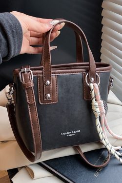 Minimalist High-End Color-Blocking Tote Bucket Bag for Women – Trendy Versatile Shoulder Crossbody Handbag 2025