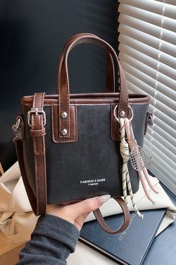 Minimalist High-End Color-Blocking Tote Bucket Bag for Women – Trendy Versatile Shoulder Crossbody Handbag 2025