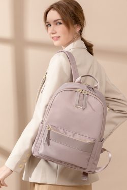 Minimalist Oxford Cloth Backpack for Women - Lightweight, Waterproof Student Book Bag & Business Laptop Carrier
