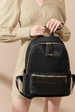 Minimalist Oxford Cloth Backpack for Women - Lightweight, Waterproof Student Book Bag & Business Laptop Carrier