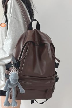 Minimalist Soft Cowhide Backpack for Men and Women, Large Capacity Laptop Bag, Lightweight School Backpack, Unisex Design