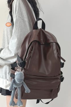 Minimalist Soft Cowhide Backpack for Men and Women, Large Capacity Laptop Bag, Lightweight School Backpack, Unisex Design