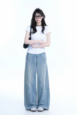 Minimalist Solid Color Short-Sleeve T-Shirt for Women - Slim Fit, Waist-Cinching Flattering Base Top, Perfect for Y2K Style