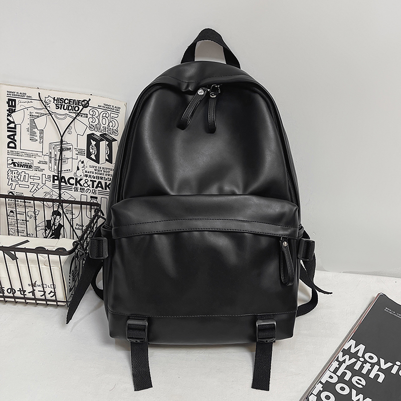 Minimalist Solid Color Soft Leather Waterproof Backpack for Women | Stylish College & High School Students Minimalist Solid Color Soft Leather Waterproof Backpack for Women | Stylish College & High School Students